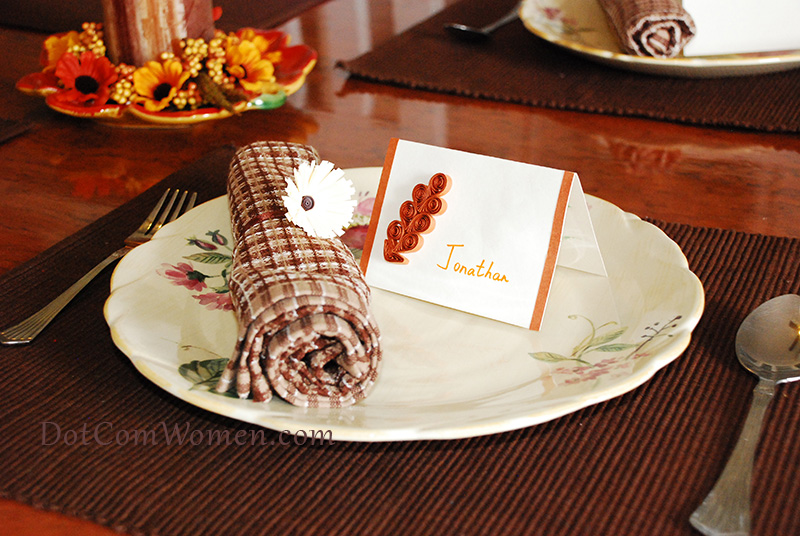 Thanksgiving oak leaf card with napkin holder