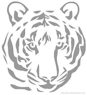Tiger Face Pumpkin Carving Stencil