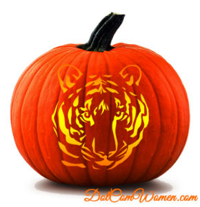 Tiger Face Pumpkin Carving Stencil