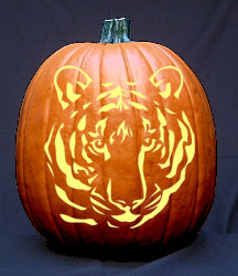 Tiger Face Pumpkin Carving Pattern