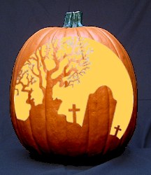 Tombstone Halloween Pumpkin Carving Pattern