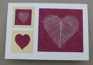 Valentine's Day Card using Skeleton Leaf