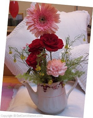Romantic Pink and Red Flower Arrangement