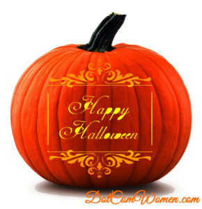 victoian scroll happy halloween pumpkin carving pattern