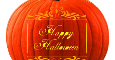 victoian scroll happy halloween pumpkin carving pattern
