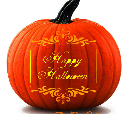 victoian scroll happy halloween pumpkin carving pattern