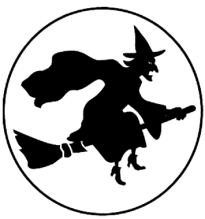 'Witch on Broom' Pumpkin Carving Stencil