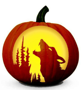 Halloween Howling Wolf Stencil – Free Pumpkin Carving Stencil/Pattern