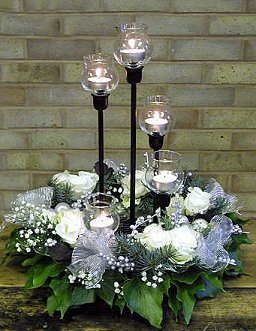 Silver-White Wreath Centerpiece