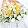 Yellow and White Rose and Peony Wedding Bouquet