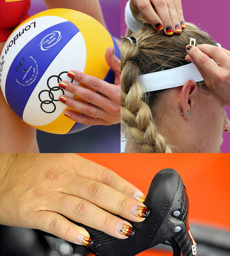 German Flag Nail Art spotted at the 2012 London Olympics Events