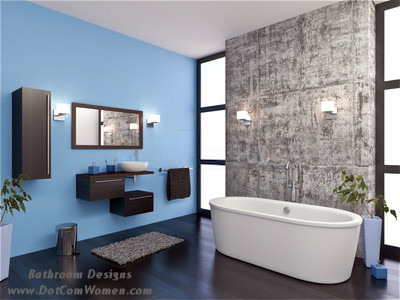 Blue and Brown Master Bathroom