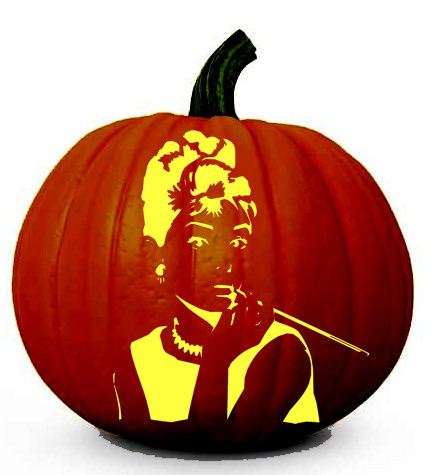 Audrey Hepburn Halloween Pumpkin Carving Stencil Free