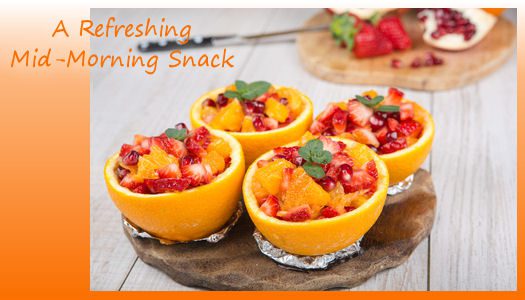 Fruit Salad Served in Hollowed Orange 'Bowls'