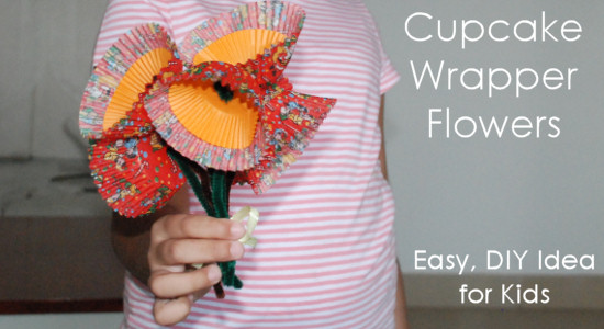Cupcake Wrapper Flowers - Kids Craft Idea
