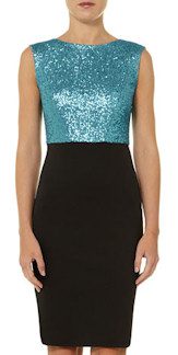 Aqua Sequin Cocktail Dress