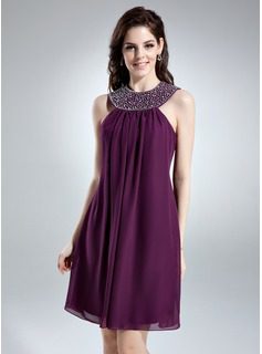 Beaded Neckline Homecoming Dress