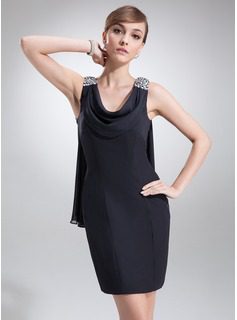 Black Cowl Neck Cocktail Dress