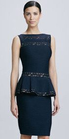 Navy Peplum Cocktail Dress