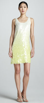 Ombre Yellow Sequin Cocktail Dress