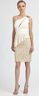 Aidan Mattox - One-Shoulder Peplum Dress