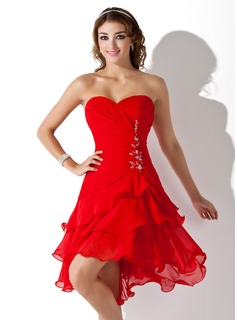 Red High Low Homecoming Dress
