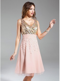 Sequined High Low Homecoming Dress