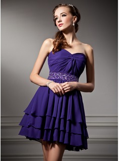 Sequined Purple Tiered Dress