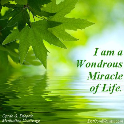 I am a wondrous miracle of life  - Oprah and Deepak Meditation Challenge Day 3