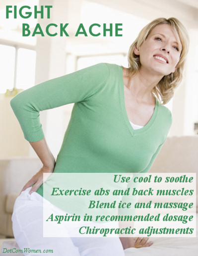 Back ache management tips