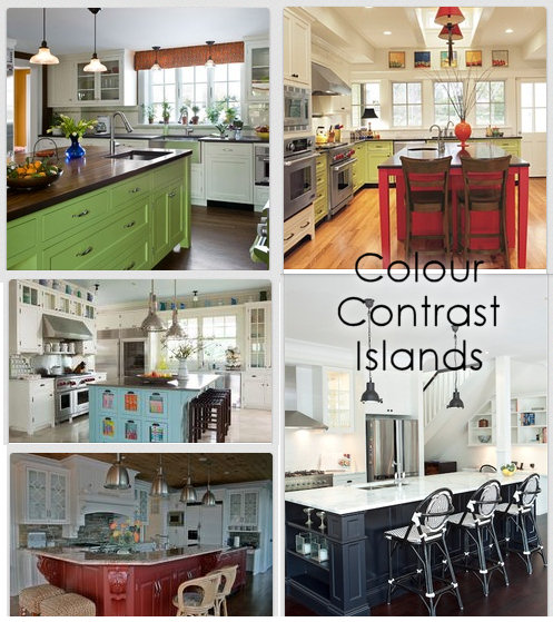 contrast colored kitchen islands