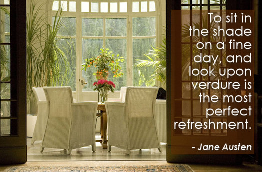 Jane Austen Quote on Relaxing while watching greenery