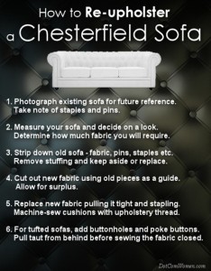 How to Re-upholster a Chesterfield Sofa - DIY