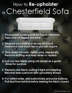 How to Re-upholster a Chesterfield Sofa - DIY