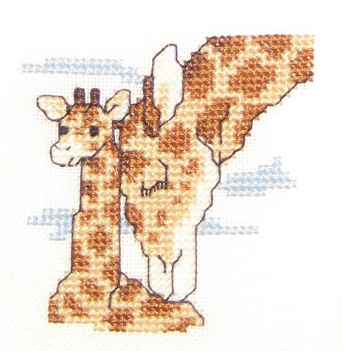 giraffe cross stitch nursery wall art