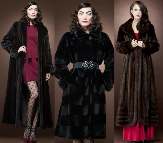 Pairing coats with with fancy evening dresses is in