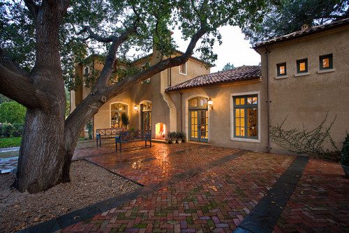 Mediterranean Style Patio Designed for an Italian Piazza