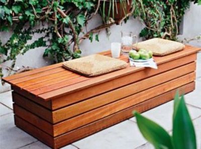 storage garden bench