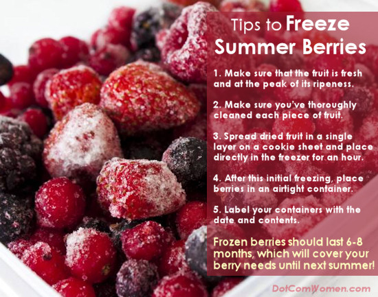 tips to freeze summer berries