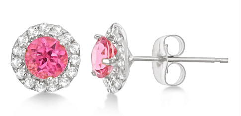 Pink Tourmaline stud earrings