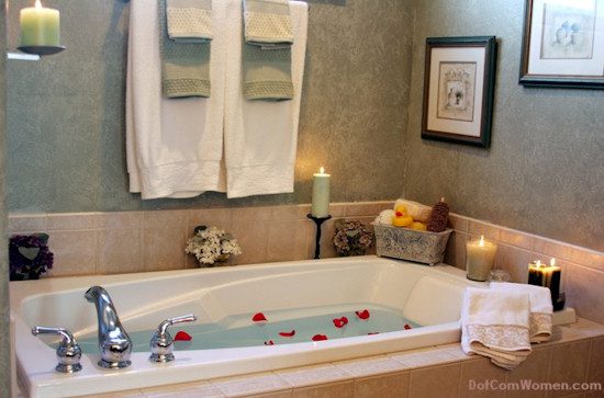 bathroom with candles