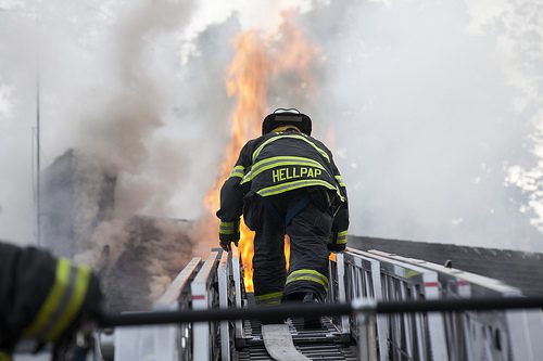 fire fighters at work