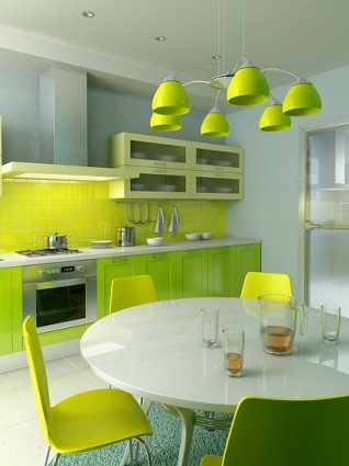 Green Contemporary Kitchen Design