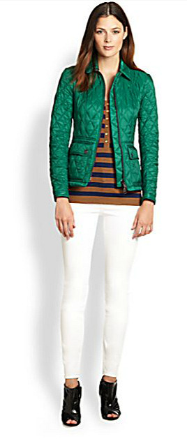 Green quilted jacket by Burberry Brit