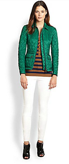 Green quilted jacket by Burberry Brit