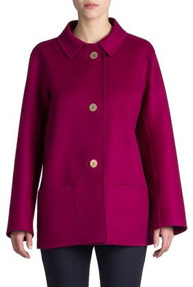 Magenta Full-Back Coat by Jill Sanders