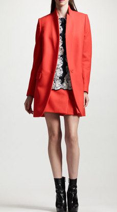 Orange, Oversized, One-Button Jacket by Stella McCartney