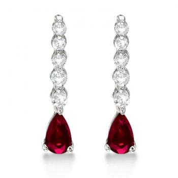pear shaped ruby drop earrings