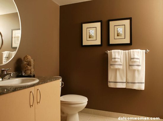 photographs on bathroom walls