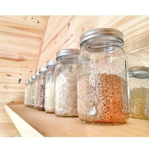 mason jar foodgrains display